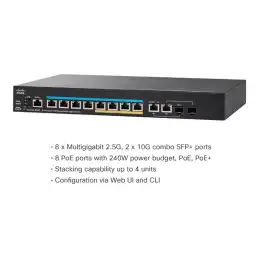 Cisco Small Business SG350X-8PMD - Commutateur - Géré - 8 x 10 - 100 - 1000 - 2.5G (PoE+) + 2 x 1... (SG350X-8PMD-K9-EU)_3